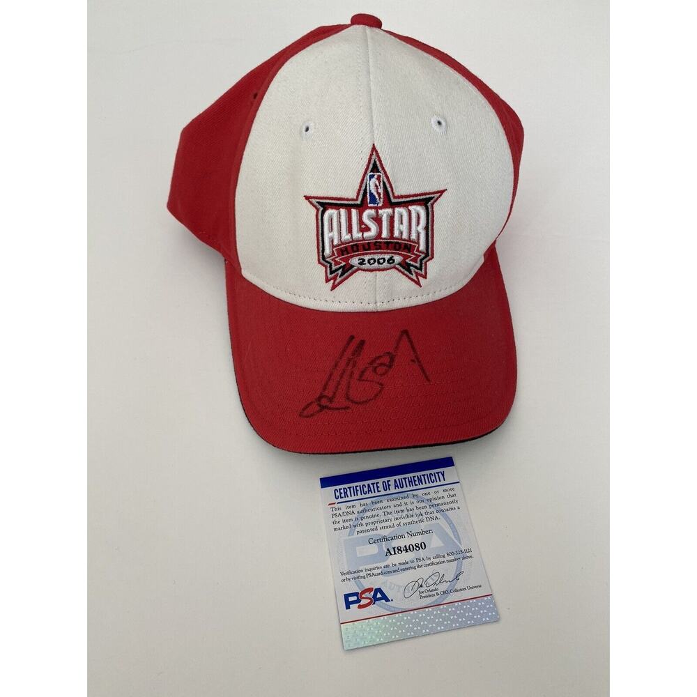 Yao Ming Signed Autographed Adidas 2006 Houston NBA All Star Hat + Mcgrady PSA